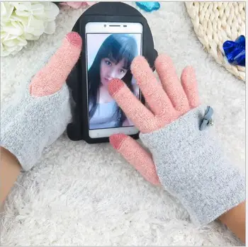Jesenné a zimné módne dámske rukavice nová funkcia multi touch screen mobile rukavice cashmere vlna dvojvrstvové teplé glovesA160