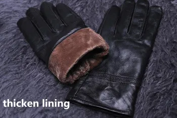 Jesenné a zimné pánske Originálne kožené rukavice muž vonkajšie plus velvet zahusťovanie ovčej kožené rukavice vodičské rukavice