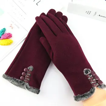 Jesenné a zimné žien zahustiť Tepelnej velvet textílie rukavice lady teplé zimné rukavice žena vodičské rukavice 4 farby
