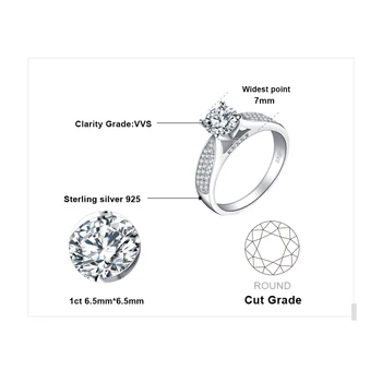 JewelryPalace Módne Kolo Cubic Zirconia Snubný Prsteň Pre Ženy, Skutočné 925 Sterling Silver Módne Šperky Krúžok K Narodeninám