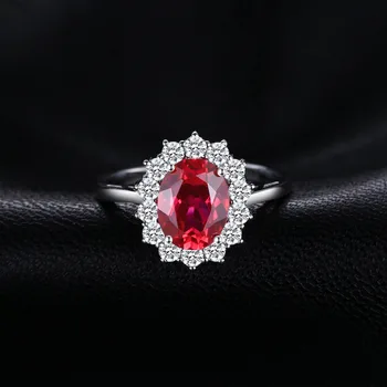 JewelryPalace Princezná Diana Williama Kate Middleton je 3.2 ct Vytvorili Červené Rubíny Zapojenie 925 Sterling Silver Ring Šperky Darček