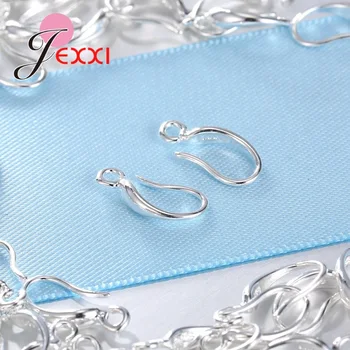 JEXXI 100ks Šperky Komponenty 925 Sterling Silver Náušnice Háčiky pre Ženy DIY Šperky Zistenia Diely Príslušenstvo