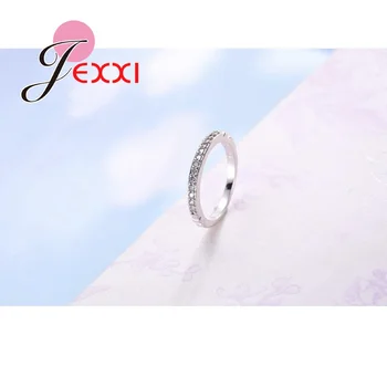 JEXXI 925 Sterling Silver Prsteň Pre Páry Cubic Zirconia Svadobné Prst Prsteň Súpravy Pre Ženy Móda Svadobný Prsteň