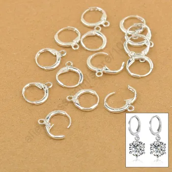 JEXXI Hoop Drop Náušnice Šperky Zistenia 20PCS(10Pair) Skutočný Čistý 925 Sterling Silver Šperky Leverback Ucho Earwires 12 MM