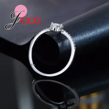 JEXXI Hot Predaj 925 Sterling Silver Ring Šumivé Láska Srdce snubný Prsteň So Jasné, CZ Pre Ženy, Darčeky, Šperky