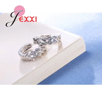 JEXXI Klasický Dizajn Malá Bránka Náušnice Pre Ženy Vysokej Kvality 925 Sterling Silver Tvorivé Twist cez Model Ucha Šperky