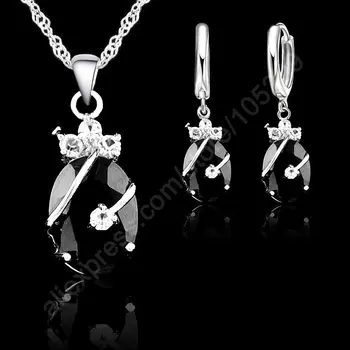 JEXXI Kvet, Kvapka Vody Teplej 925 Sterling Silver Šperky Sady Kubických Zironia Prívesok, Náušnice, Náhrdelník Kolekcia Šperkov