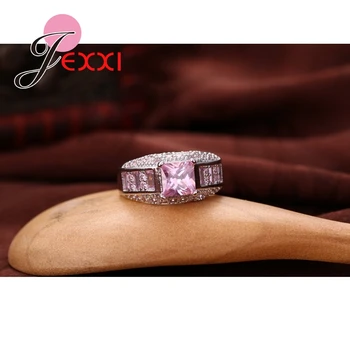 JEXXI Luxusné Značky Romantický Zirconia Svadobné Zásnubné Prstene 925 Sterling Silver Strany Krúžok Módne Šperky Bijoux