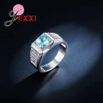 JEXXI Mužov Krúžky Rýdzeho Striebra 925 Šperky Jednoduchý Dizajn a Módne Jasné Zirconia Svadobné Zásnubný Prsteň Pre Ženy Príslušenstvo