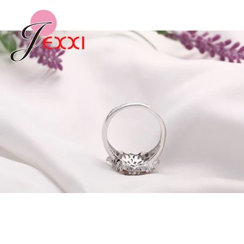 JEXXI Módne Farebné CZ 925 Sterling Silver Zásnubné Prstene Pre Ženy, Nový Dizajn Luxusné Strany snubný Prsteň Pre ženu