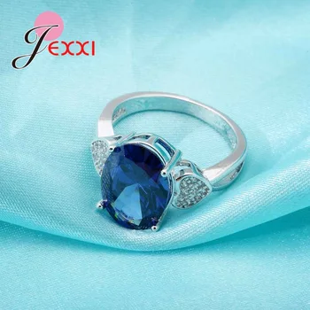 JEXXI Najvyššej Kvality Trendy Srdce Zásnubné Prstene Pre Ženy Šperky 925 Sterling Silver Príslušenstvo Módne Crystal Krúžok