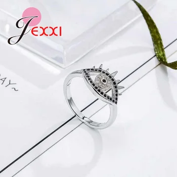 JEXXI Nové 925 Sterling Silver Krúžky Pre Ženy, Svadobné Móda Crystal Oči Krúžok Vianočný Darček Jemné Šperky Veľkosti 6 7 8 9 10
