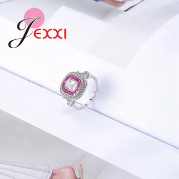 JEXXI Nový Dizajn Ženy, Dievčatá, Najlepšie Šperky Darček Kvalitné 925 Sterling Silver Ring CZ Crystal Silver Kapela na Svadbu, Svadobné