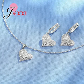 JEXXI Nádherné Láska Dizajn Ženy Šperky Sady 925 Sterling Silver Šperky/Prívesok/Náhrdelník Nastavuje Jemné Šperky Parure Bijoux