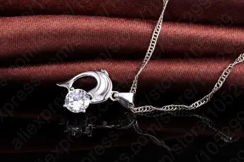 JEXXI Trendy Dolphine Dizajn Prívesok 925 Sterling Silver Jemné Šperky Kubický Zirkón Náhrdelníky Náušnice Pre Ženy, Svadobné Nastaviť Dary