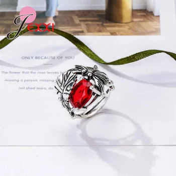 JEXXI Veľkoobchod Retro 925 Sterling Silver Strany Prstene Pre Ženy, Dievčatá Príslušenstvo Oválne Crystal Svadobné Svadobné Promise Ring, Šperky