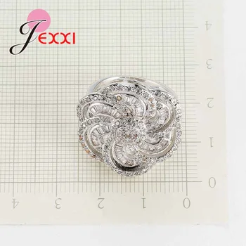 JEXXI Vintage Duté Sa Kvet Krúžky Pre Ženy Strany Zapojenie Šperky 925 Sterling Silver Drahokamu snubný Prsteň Príslušenstvo