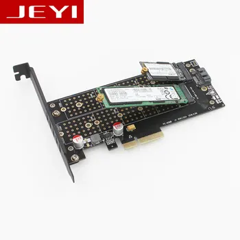 JEYI SK7 Pro M. 2 NVMe SSD NGFF PCI-E X4 3.0 adaptér M Tlačidlo B TLAČIDLO Dual ovej karty PCI Express3.0 Duálne napätie 12V+3,3 V SATA