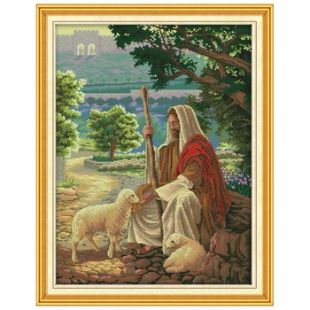 Ježiš pastierskej Počíta Cross Stitch 11CT 14CT Cross Stitch Sady Veľkoobchod Čínsky Cross-stitch Súpravy Výšivky, Výšivky