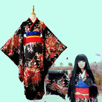 Jigoku Shoujo Enma Ai Slúžka Šaty Kimono Yukata Jednotné Oblečenie Anime Cosplay Kostýmy