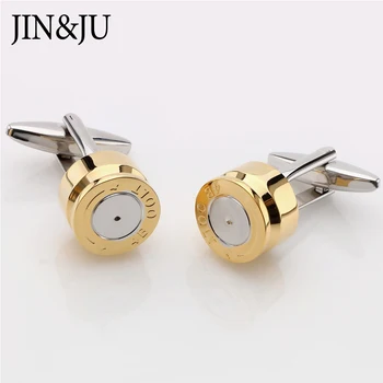 JIN&JU Podpora Bullet Dizajn manžetové pre Mes Nové Módne Zlatá Farba Á Bullet Style Najlepší Darček Pre Muža