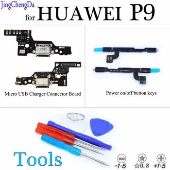 Jing Cheng Da Objem bočné tlačidlo on/off vypínač Mikro Konektor Doku Rada USB Nabíjací Port Flex Kábel Pre HUAWEI P9