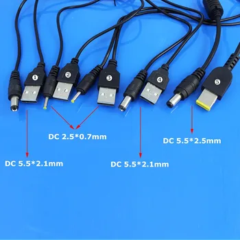 Jing Cheng Da USB Port DC, 2.5 5,5 mm 5V DC Barel Konektor Napájania Konektor pre Kábel Čierny Pre LED Svietidlo Alebo Iné Zariadenie