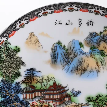 Jingdezhen Art Keramické Ozdobné Krásna Krajina, Doska Dekorácie Doska Drevo Základ Dom Porcelánu Doska Set Svadobný Dar