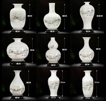 Jingdezheng Vintage Čínsky Vietor Domáce Dekorácie Keramická Váza, Biely Porcelán Kvetinové Nádoby Vintage Vázy Pre Domy