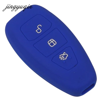 Jingyuqin 10pcs/veľa Silikónové Kľúča Vozidla Prípade Držiak Pre ford Fiesta Mondeo Focus C-Max a B-Max Kuga Gumy Smart Key Kryt