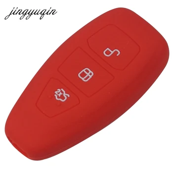 Jingyuqin 10pcs/veľa Silikónové Kľúča Vozidla Prípade Držiak Pre ford Fiesta Mondeo Focus C-Max a B-Max Kuga Gumy Smart Key Kryt
