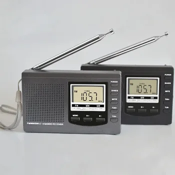 JINSERTA Prenosný Mini Rádia FM/MW/SW s Anténou Digitálny Budík, FM Rádio Prijímač, Digitálny Prenosný fm prijímač hodiny