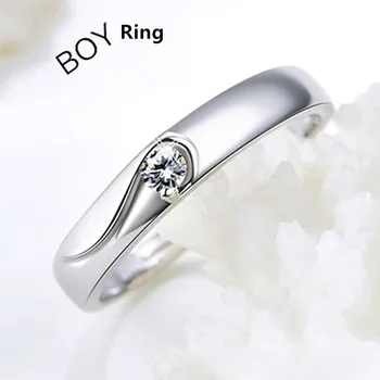 Jinwateryu Módne Šperky 925 silver Lover krúžky Anjeli krídla prstene Snubné prstene Zásnubné Prstene set s Kubický Zirkón