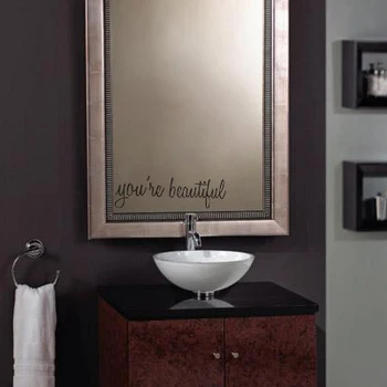 JJRUI SI KRÁSNA vinyl na stenu odtlačkový nálepky kúpeľňa zrkadlo inšpiratívny článok 21 FARBU 11.8x3.7in
