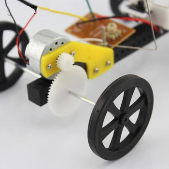 JMT DIY 2 2 kanály Channel Diaľkové Ovládanie Auta Plastové Šasi Unassemble Hračky Robot Auto Technológie 4WD Malé Auto, Model Kid Najlepší Darček