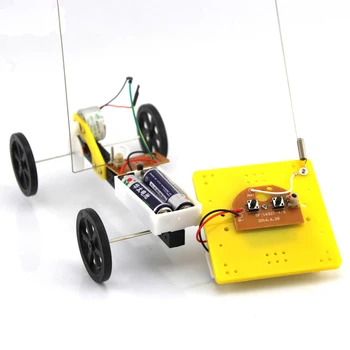 JMT DIY 2 2 kanály Channel Diaľkové Ovládanie Auta Plastové Šasi Unassemble Hračky Robot Auto Technológie 4WD Malé Auto, Model Kid Najlepší Darček