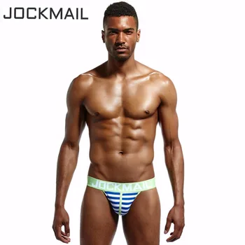 JOCKMAIL značky mens bikini bielizeň bavlna prekladané sexy mužov nohavičky U Vypuklé calzoncillos hombre vrúble cueca homosexuáli Spodky