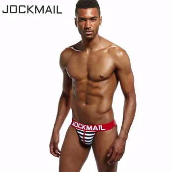 JOCKMAIL značky mens bikini bielizeň bavlna prekladané sexy mužov nohavičky U Vypuklé calzoncillos hombre vrúble cueca homosexuáli Spodky