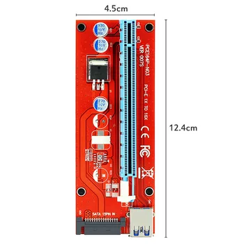 JONSNOW 50pcs/veľa VER 007S Červená PCI-E 1X až 16X Stúpačky Karty Extender PCI Express 15 kolíkový Adaptér Profesionálne SATA Napájania