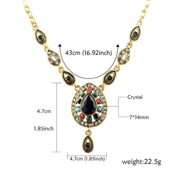Joyme Turecká Svadba Svadobné Šperky Sady Pre Ženy Čierny Náhrdelník A Náušnice Kvapka Vody Šperky Afriky Korálky Šperky Set