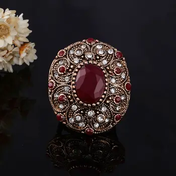 Joyme České Jedinečné Veľké Kvetinové Krúžok Zelená Čierna Živica Vintage Šperky Zlaté Prstene Pre Ženy, On-Line Nakupovanie, India Bague