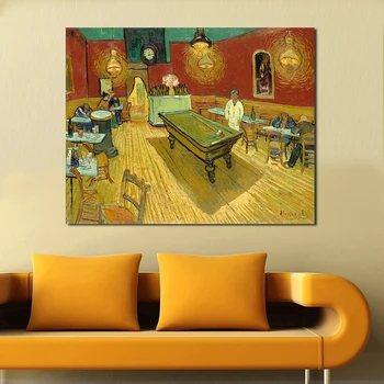 JQHYART Noc Kaviareň Vincent Van Gogh Tlač Wall Art Decoration olejomaľba na Plátne Nástenné Maľby Obrázok Pre Obývacia Izba