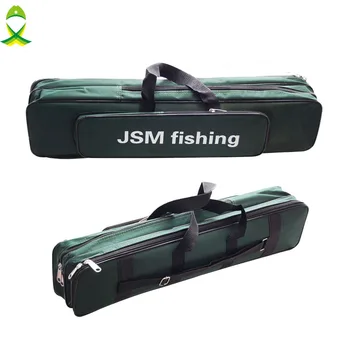 JSM zelená Dve Vrstvy, Nylon Rybolovu Taška Veľká Kapacita Dvojvrstvové Rybársky Prút Riešiť Taška na Rybárske potreby tašky