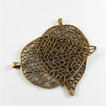 Julie Wang 3KS Antické Bronzové Charms Simulovať Jeseň Duté Listy Pozastavenie Prívesky, Šperky Náhrdelník Náramok Doplnok