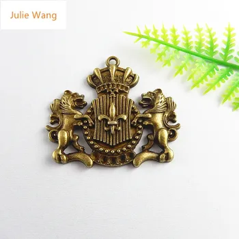 Julie Wang 5 KS Antické Bronzové Charms Osobné Retro Tím Logo Prívesky Pre Šperky, Takže Náhrdelník Darčeky kľúčenky Príslušenstvo