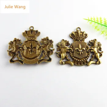 Julie Wang 5 KS Antické Bronzové Charms Osobné Retro Tím Logo Prívesky Pre Šperky, Takže Náhrdelník Darčeky kľúčenky Príslušenstvo