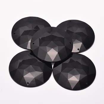 JUNAO 52mm Veľká Veľkosť Šitie Black Crystal Flatback Kamienkami Šiť Na Kolo Kamienkami Crystal Akryl Kamene pre KUTILOV, Remeselníkov 20Pcs