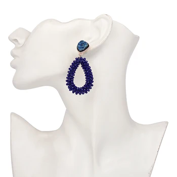 JURAN 2018 Nový Príchod kvalitné módne ručne vyrobené crystal korálky náušnice vyhlásenie crystal kvapka vody Náušnice pre ženy
