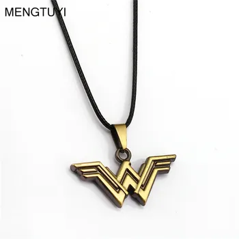 Justice League Wonder Woman 2 Farby W Logo Neckalce Kovový Prívesok Lano Chian Choker Príslušenstvo Chaveiro Muži Ženy Šperky