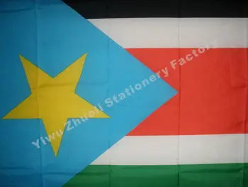 Južný Sudán Vlajka 150X90cm (3x5FT) 115g 100D Polyester Dvakrát Prešité Vysokej Kvality Doprava Zadarmo